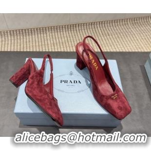 Good Product Prada Suede high heel slingbacks pump 8.5cm Red 1I838N 1205062 2026
