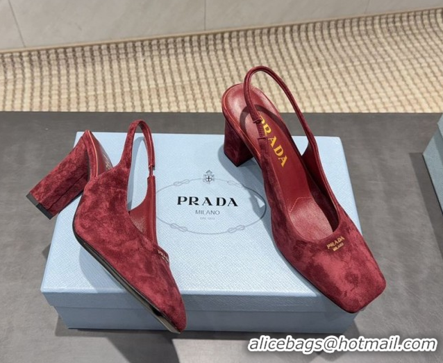 Good Product Prada Suede high heel slingbacks pump 8.5cm Red 1I838N 1205062 2026