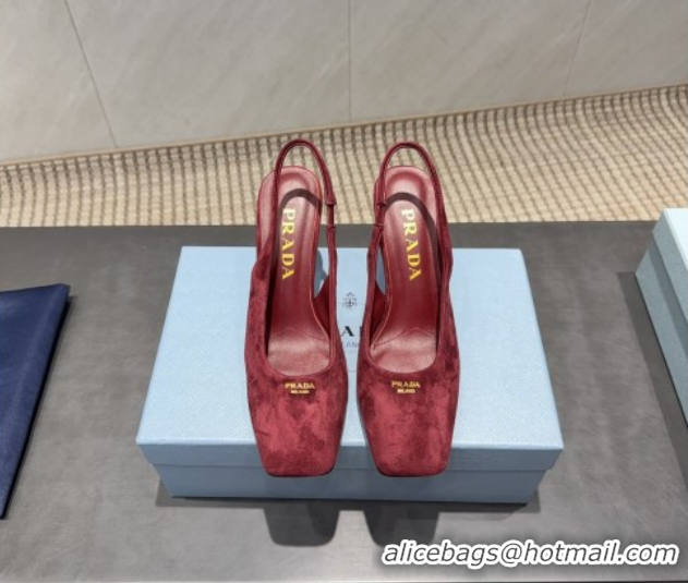Good Product Prada Suede high heel slingbacks pump 8.5cm Red 1I838N 1205062 2026