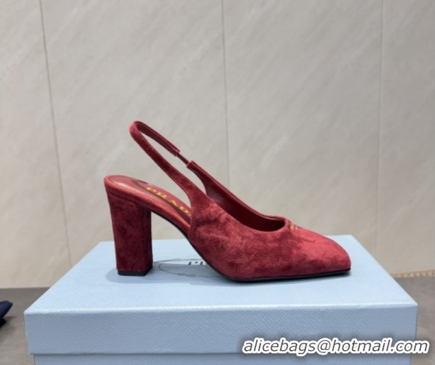 Good Product Prada Suede high heel slingbacks pump 8.5cm Red 1I838N 1205062 2026