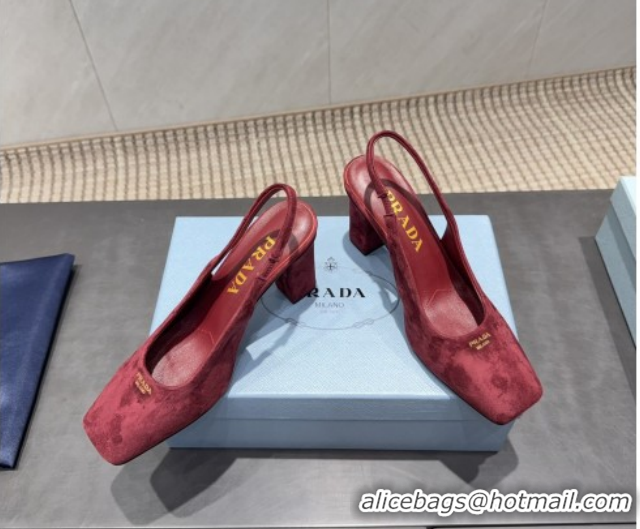 Good Product Prada Suede high heel slingbacks pump 8.5cm Red 1I838N 1205062 2026