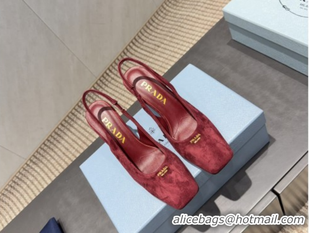 Good Product Prada Suede high heel slingbacks pump 8.5cm Red 1I838N 1205062 2026