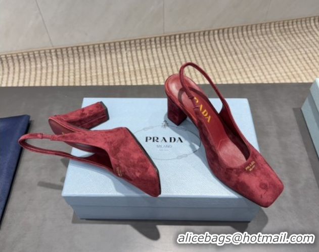Good Product Prada Suede high heel slingbacks pump 8.5cm Red 1I838N 1205062 2026