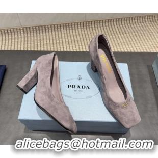 Big Discount Prada Suede high heel pumps 8.5cm Grey 1I838N 1205064 2026