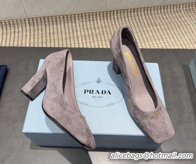 Big Discount Prada Suede high heel pumps 8.5cm Grey 1I838N 1205064 2026