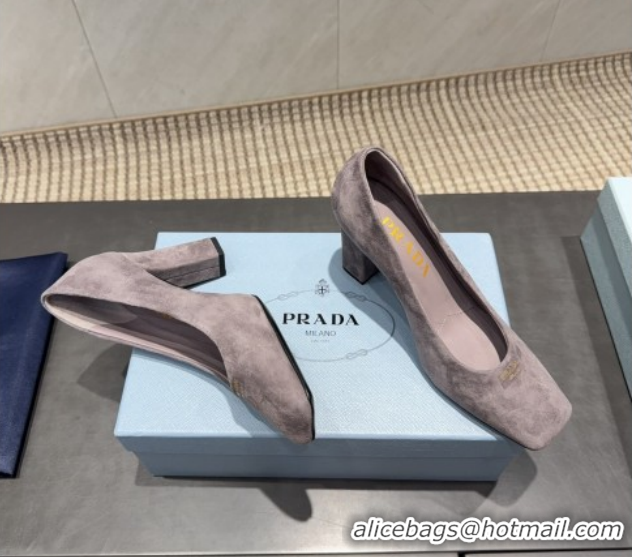 Big Discount Prada Suede high heel pumps 8.5cm Grey 1I838N 1205064 2026