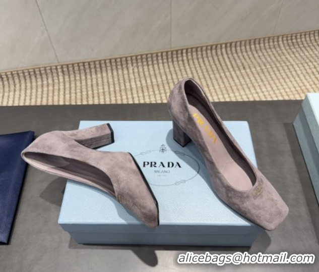 Big Discount Prada Suede high heel pumps 8.5cm Grey 1I838N 1205064 2026