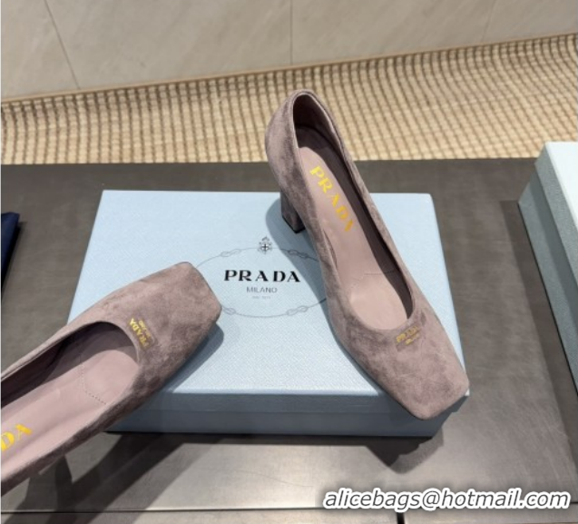 Big Discount Prada Suede high heel pumps 8.5cm Grey 1I838N 1205064 2026