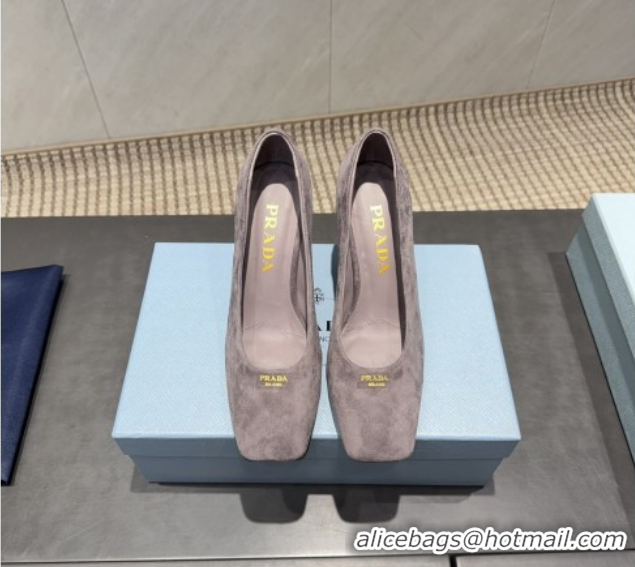 Big Discount Prada Suede high heel pumps 8.5cm Grey 1I838N 1205064 2026