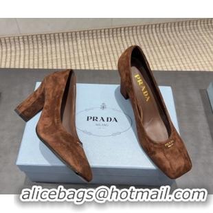 Sophisticated Prada Suede high heel pumps 8.5cm Brown 1I838N 1205065 2026
