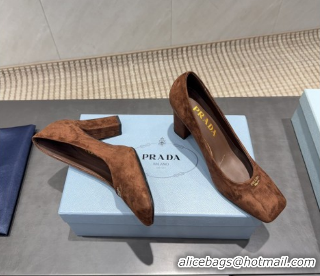 Sophisticated Prada Suede high heel pumps 8.5cm Brown 1I838N 1205065 2026