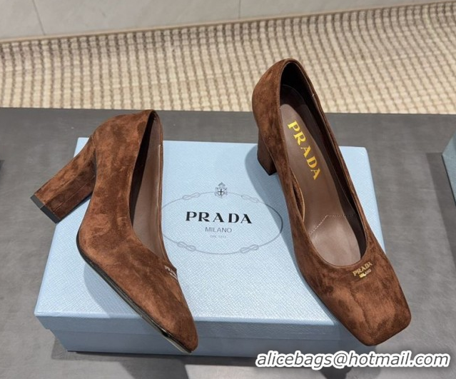 Sophisticated Prada Suede high heel pumps 8.5cm Brown 1I838N 1205065 2026