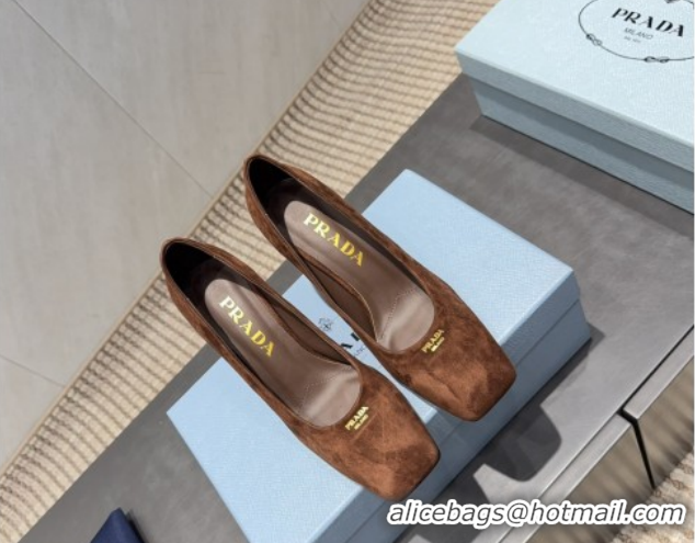 Sophisticated Prada Suede high heel pumps 8.5cm Brown 1I838N 1205065 2026