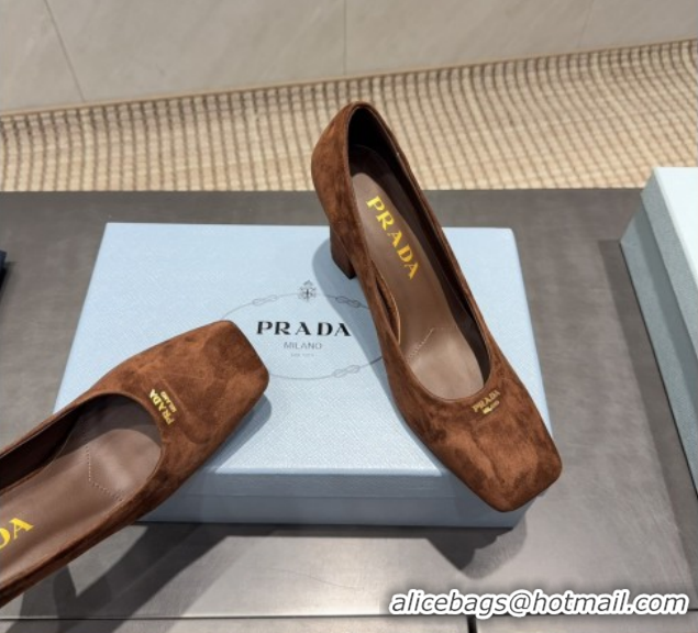 Sophisticated Prada Suede high heel pumps 8.5cm Brown 1I838N 1205065 2026