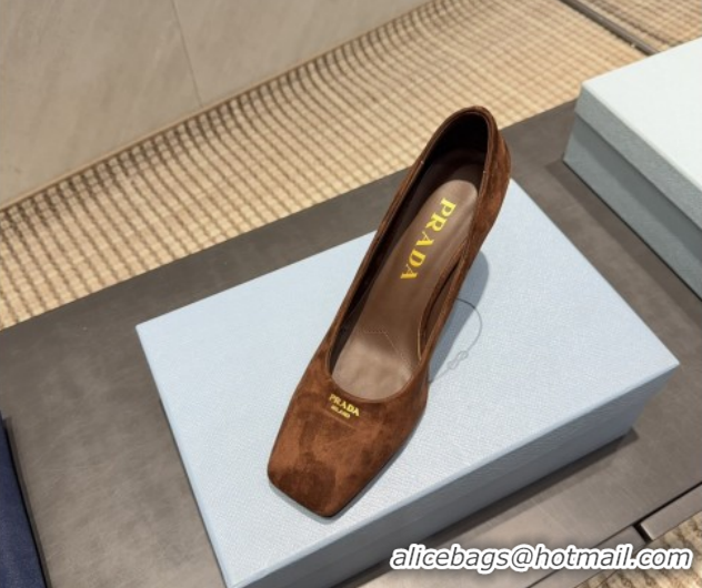 Sophisticated Prada Suede high heel pumps 8.5cm Brown 1I838N 1205065 2026