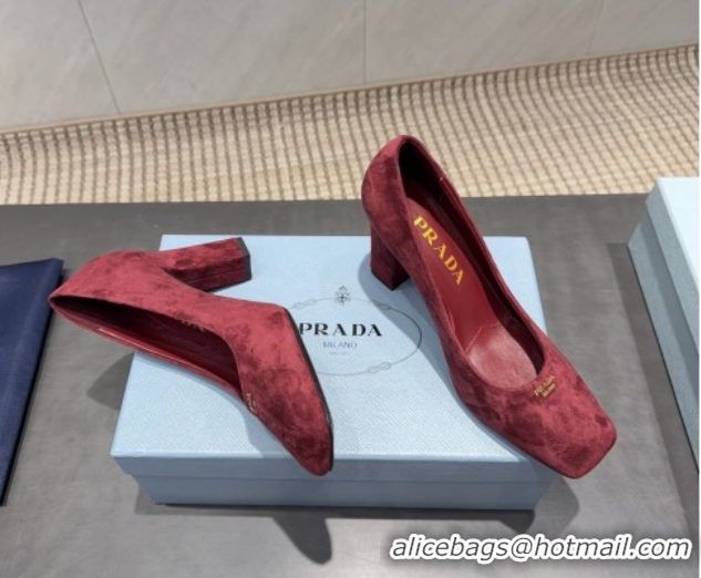 Stylish Prada Suede high heel pumps 8.5cm Red 1I838N 1205066 2026
