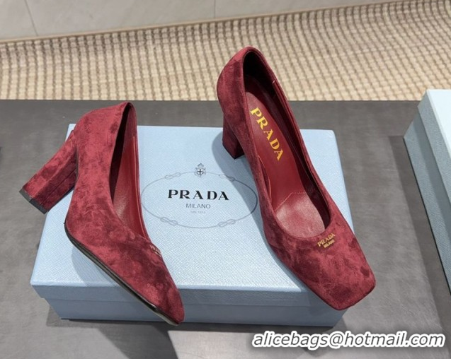 Stylish Prada Suede high heel pumps 8.5cm Red 1I838N 1205066 2026