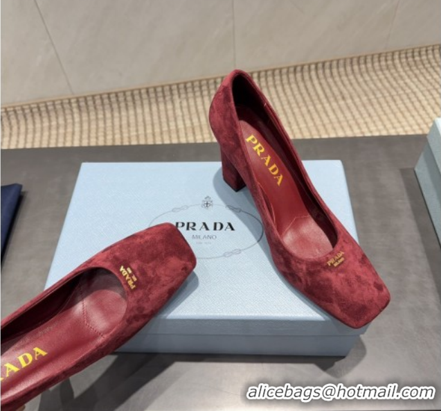 Stylish Prada Suede high heel pumps 8.5cm Red 1I838N 1205066 2026