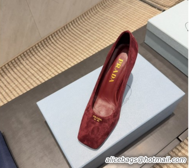 Stylish Prada Suede high heel pumps 8.5cm Red 1I838N 1205066 2026