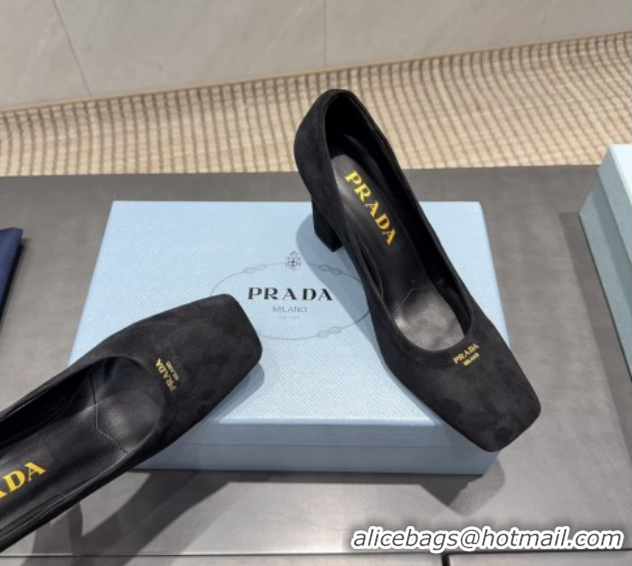 Cheap Price Prada Suede high heel pumps 8.5cm Black 1I838N 1205067 2026