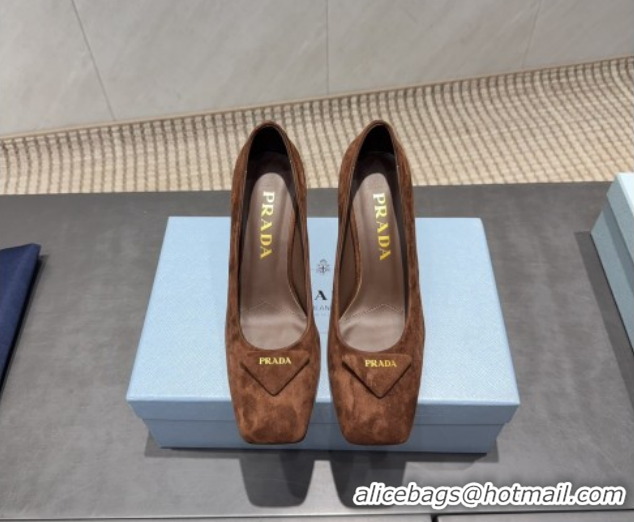 Perfect Prada Suede heel pumps 8.5cm Brown PR120504 1205073 2026