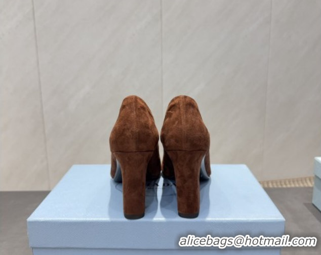 Perfect Prada Suede heel pumps 8.5cm Brown PR120504 1205073 2026