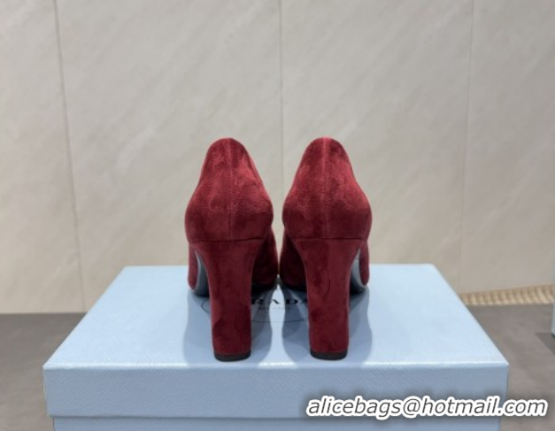 Classic Hot Prada Suede heel pumps 8.5cm Red 2025 PR120504 1205074 2026