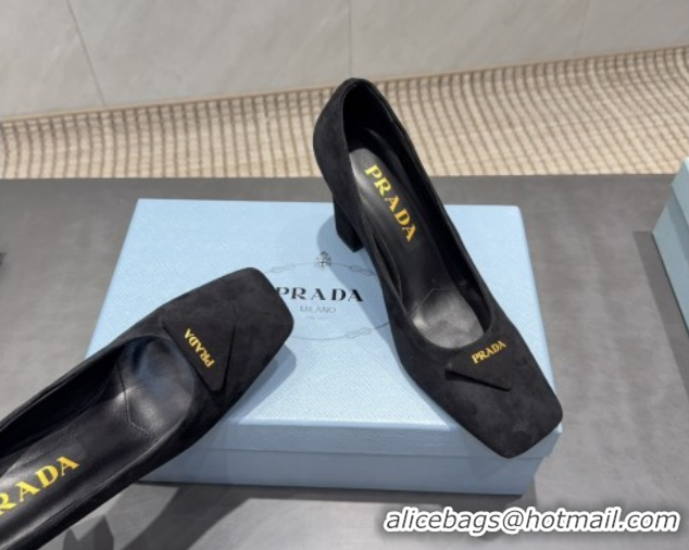 Good Looking Prada Suede heel pumps 8.5cm Black 2025 PR120504 1205075 2026