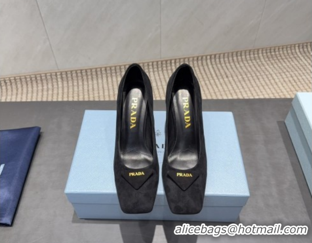 Good Looking Prada Suede heel pumps 8.5cm Black 2025 PR120504 1205075 2026