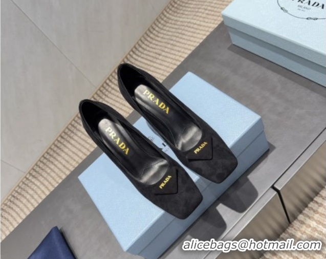 Good Looking Prada Suede heel pumps 8.5cm Black 2025 PR120504 1205075 2026
