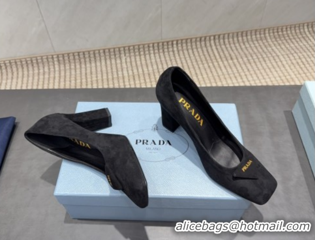 Good Looking Prada Suede heel pumps 8.5cm Black 2025 PR120504 1205075 2026