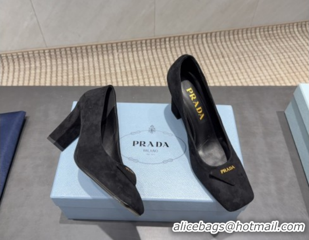 Good Looking Prada Suede heel pumps 8.5cm Black 2025 PR120504 1205075 2026