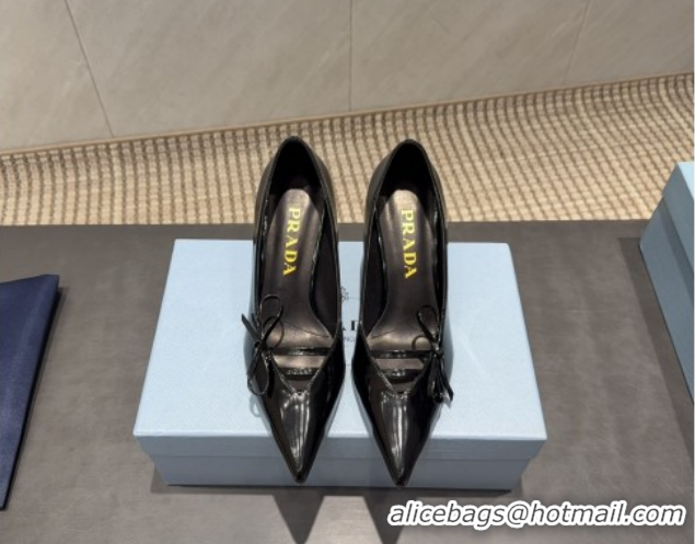Low Price Prada Patent Leather Heel Pumps 7.5cm with Bow Black PR120603 1206021 2026