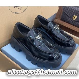 Most Popular Prada Patent Leather Platform Loafers 4.5cm Black PR120604 1206023 2026