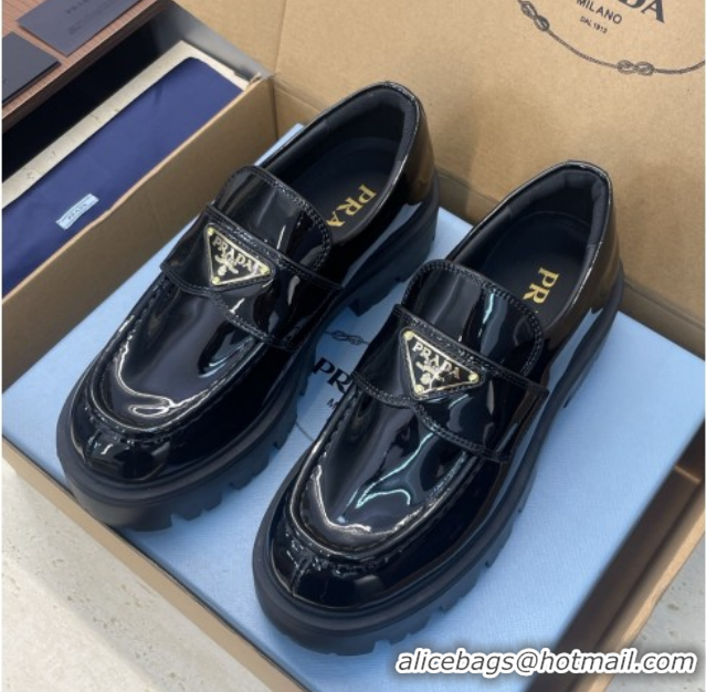 Most Popular Prada Patent Leather Platform Loafers 4.5cm Black PR120604 1206023 2026