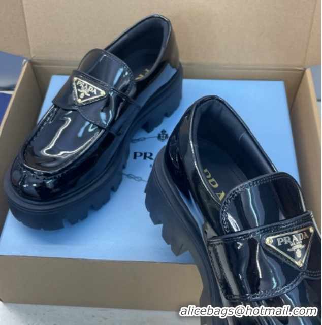 Most Popular Prada Patent Leather Platform Loafers 4.5cm Black PR120604 1206023 2026
