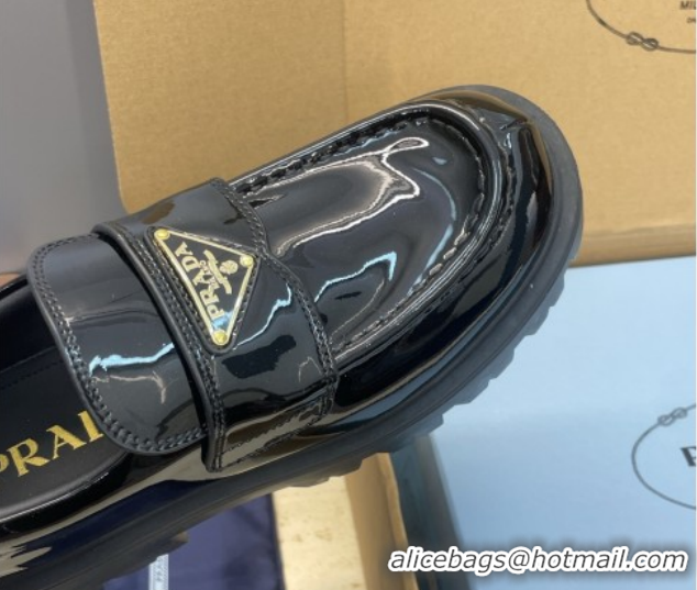 Most Popular Prada Patent Leather Platform Loafers 4.5cm Black PR120604 1206023 2026