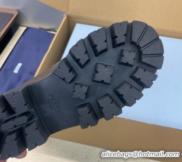 Fashion Luxury Prada Leather Platform Loafers 4.5cm Brown PR120604 1206026 2026