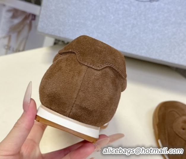 Stylish Prada Suede Sneakers Brown PR120605 1206028