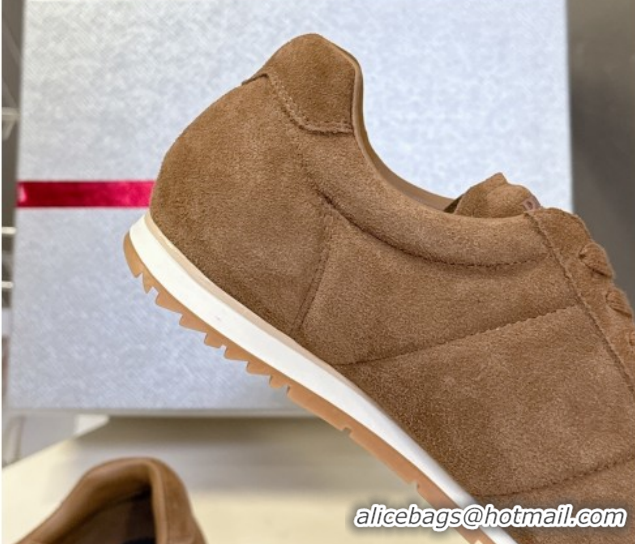 Stylish Prada Suede Sneakers Brown PR120605 1206028