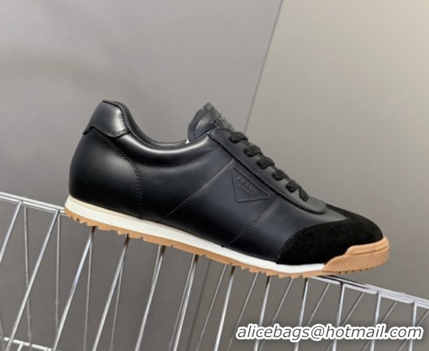 Best Grade Prada Leather Sneakers Black PR120605 1206030 2026