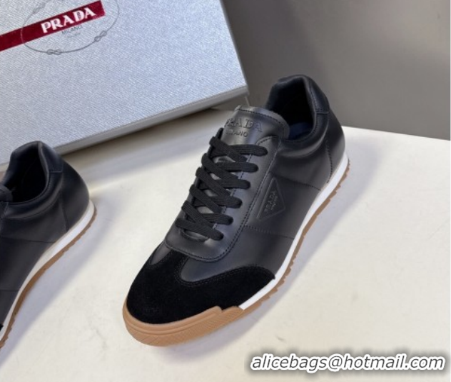 Best Grade Prada Leather Sneakers Black PR120605 1206030 2026