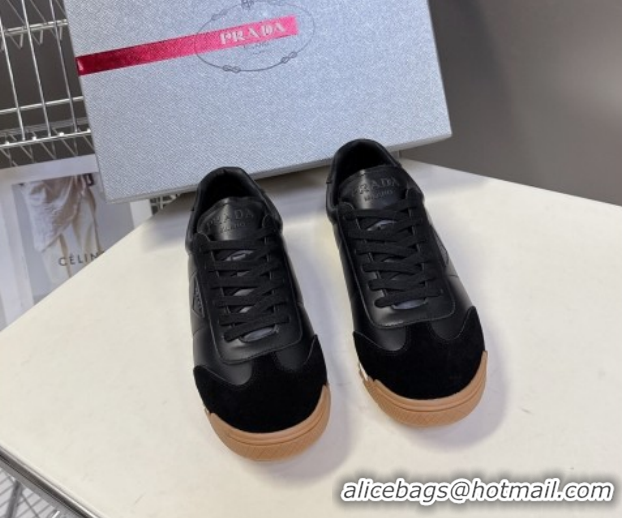Best Grade Prada Leather Sneakers Black PR120605 1206030 2026