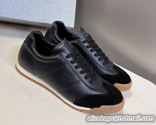 Best Grade Prada Leather Sneakers Black PR120605 1206030 2026
