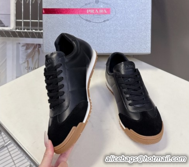 Best Grade Prada Leather Sneakers Black PR120605 1206030 2026