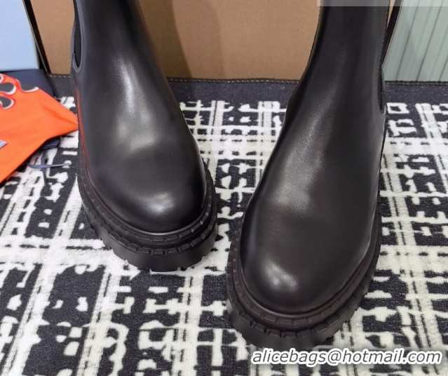 Most Popular Prada Double Chocolate Calf Leather Chelsea Boots 5cm 1T744N Black 2026