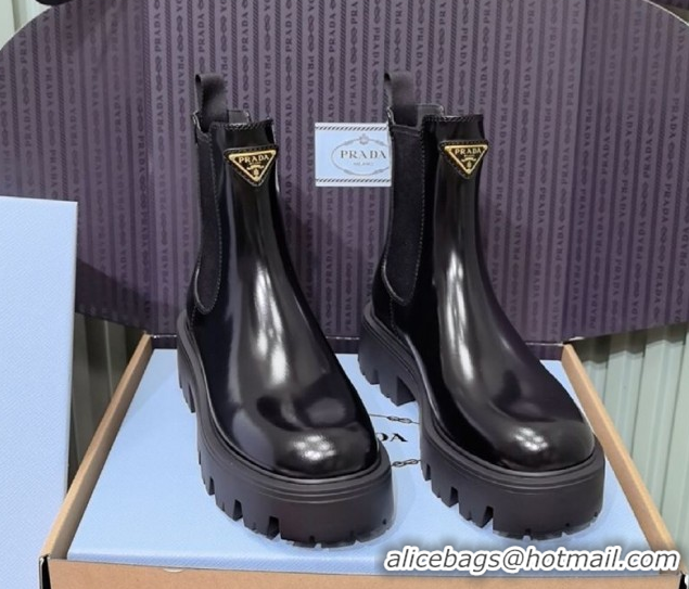 Pretty Style Prada Brushed leather booties Black 1T186O 1206043 2026