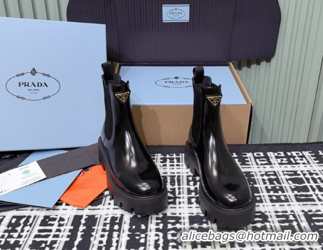 Pretty Style Prada Brushed leather booties Black 1T186O 1206043 2026