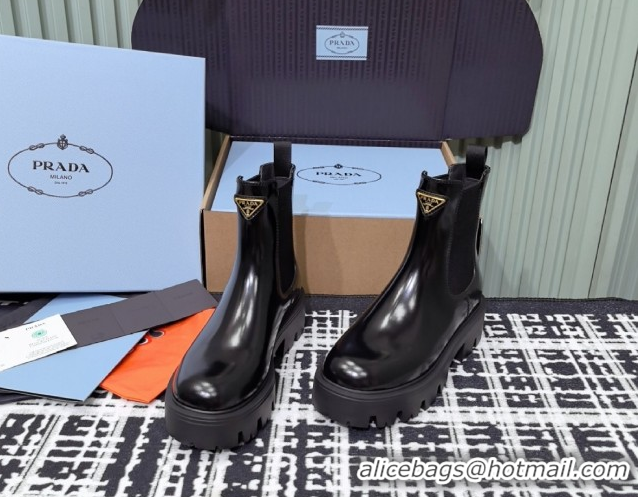 Pretty Style Prada Brushed leather booties Black 1T186O 1206043 2026