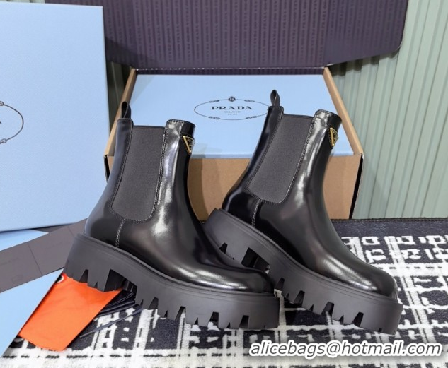 Pretty Style Prada Brushed leather booties Black 1T186O 1206043 2026